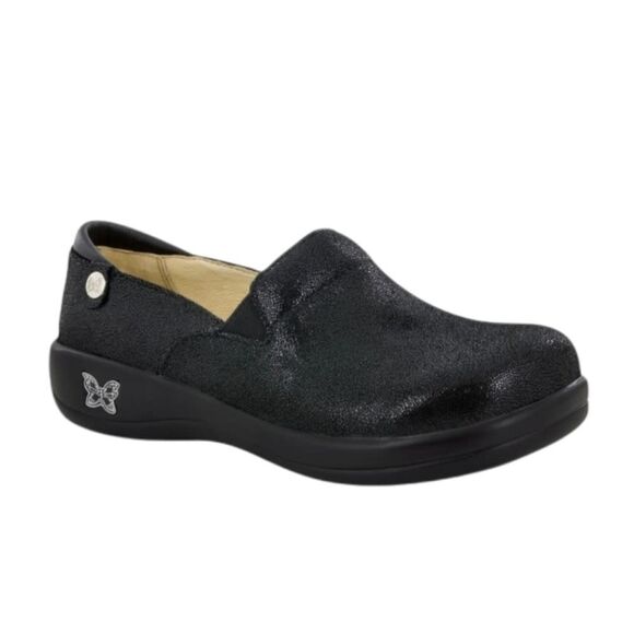 Alegria Keli Black Sparkle Leather Clogs 37 - Picture 1 of 10
